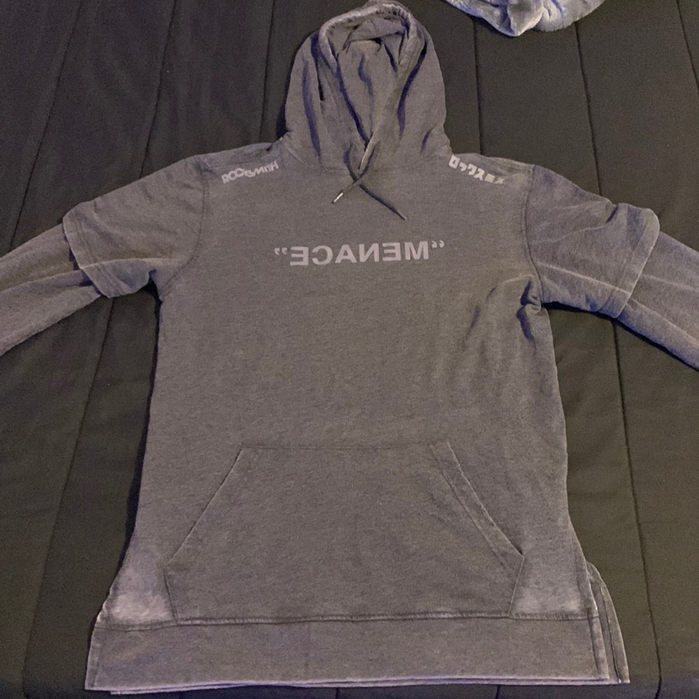 Gray “Menace” Hoodie; Size: M